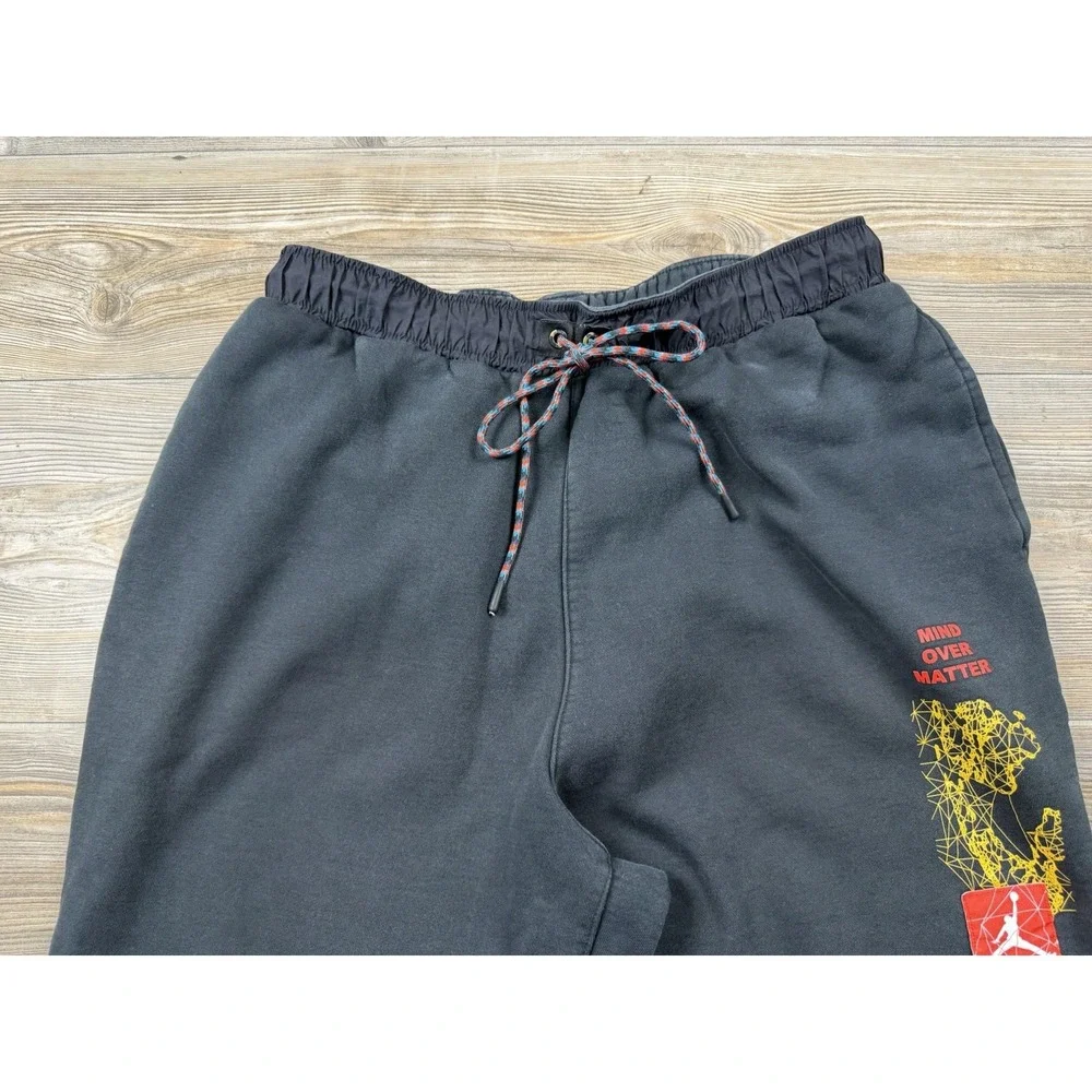Jordan Men Activewear Pants XXL Black Mind Over Matter Sweatpants Has Holes